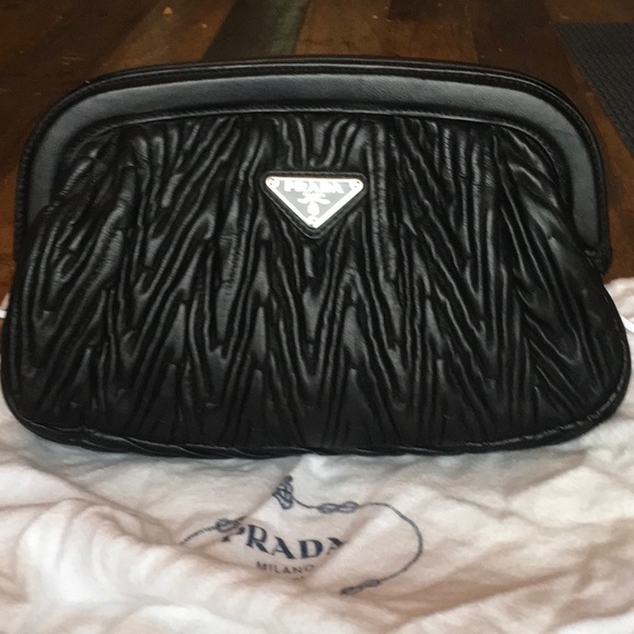Prada Handbags - Authentic Prada clutch black.  EUC